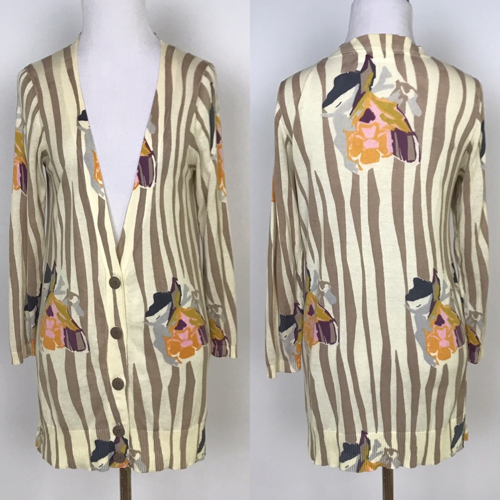 [Anthropologie] Sparrow Floral Rendering Cardigan